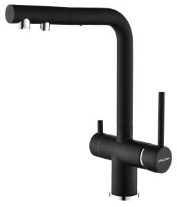 Смеситель для кухни Paulmark Serpentine Se213222-AN с выдвижным изливом, антрацит