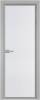 Межкомнатная дверь Profil Doors 1 AV цвет профиля Серебро, стекло безопасное 6 мм мору белый 800x2000