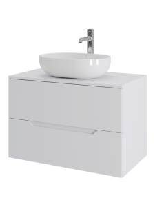 Тумба с раковиной Orange Line Li-80TuwMDF+B05-480W белая матовая, 80.5 см