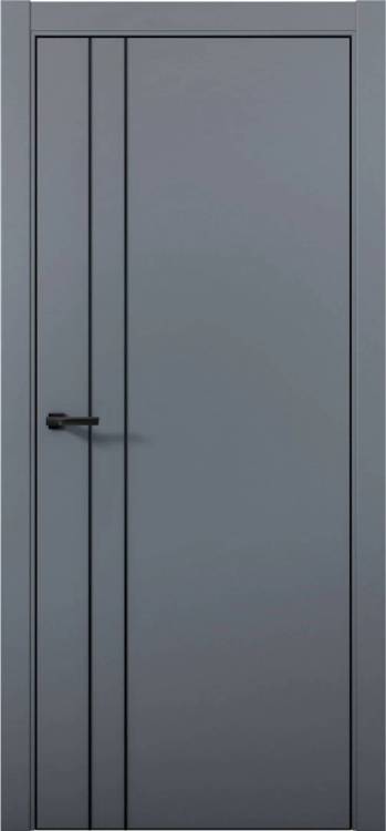 Межкомнатная дверь глухая Brandoors Estetica 04 Полотно Антрацит, Кромка Алюминий Черный 2000х700