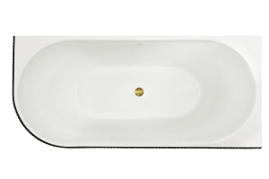 Акриловая ванна Royal Bath Nero RB710302BL-R-GD правая, белая, с черным бортом, 170x78