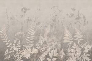 3D Фотообои Artegrafico «Светлый гербарий полевых растений в тёплых тонах» HRB-048 акварель