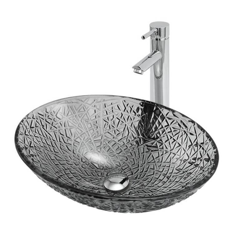 Раковина накладная Abber Glas AK2303B стеклянная черная