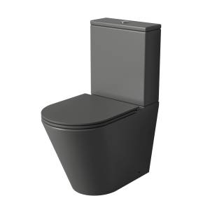 Унитаз-компакт Grossman Торнадо GR-4458GMSQ безободковый, с микролифтом, серый матовый