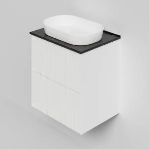 Тумба с раковиной La Fenice Terra Twin Bianco NFNC-01-TER-B-60-2-3-GL-GB белая матовая, 60 см