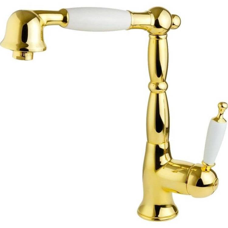 Смеситель для кухни Migliore Oxford 18276 белый, золото