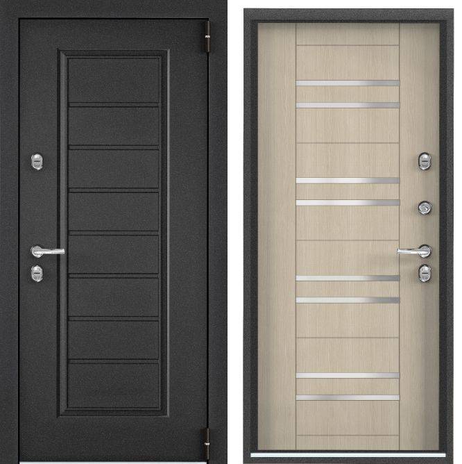 Входная стальная дверь Torex SNEGIR PRO MP 2276388 Темно-серый букле графит/ПВХ Лиственница крем 2000x880