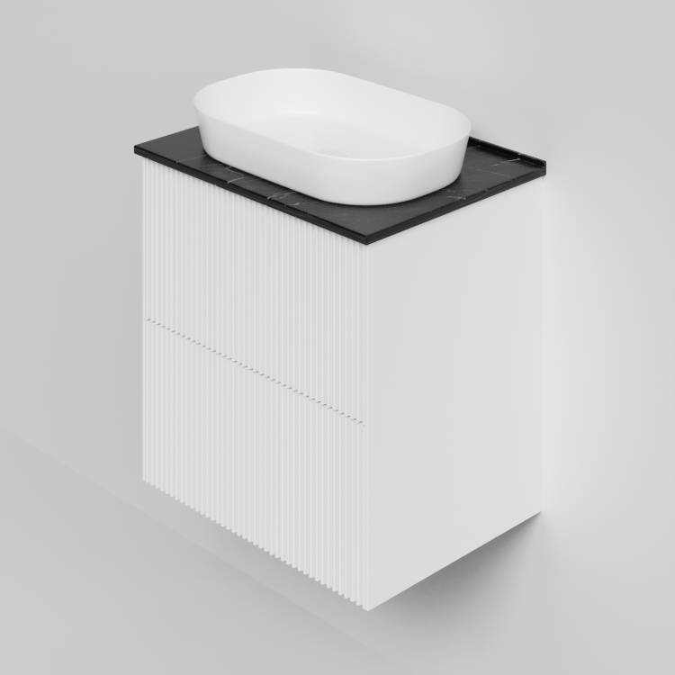 Тумба с раковиной La Fenice Terra Twin Bianco NFNC-01-TER-B-60-2-3-GL-GB белая матовая, 60 см