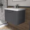 Тумба с раковиной Equil Mirage 60 подвесная, графит софт фото 3