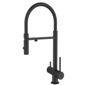 Смеситель для кухни DQ Kitchen DA1462505Black с подключением к фильтру, гибкий излив, черный матовый