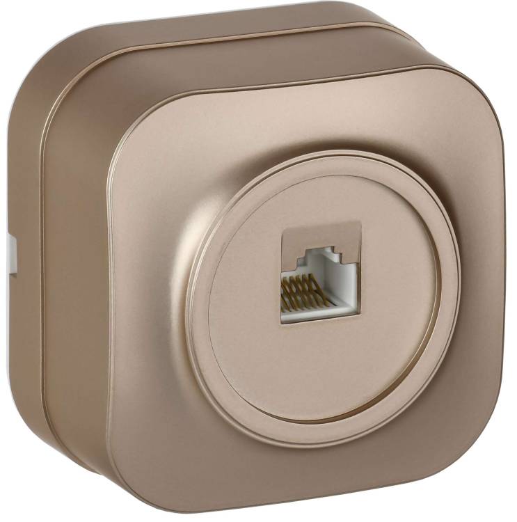 Розетка компьютерная RJ45 IEK Glory EKH10-K37M шампань матовый