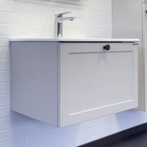 Тумба с раковиной Comforty Ереван-60 00-00017879 подвесная, серый шелк