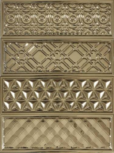 Керамическая плитка Heralgi Garden Dec. Geometry PVD Oro 10x30