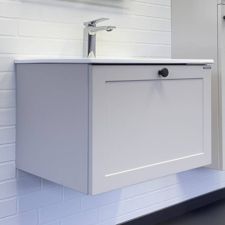 Тумба с раковиной Comforty Ереван-60 00-00017879 подвесная, серый шелк