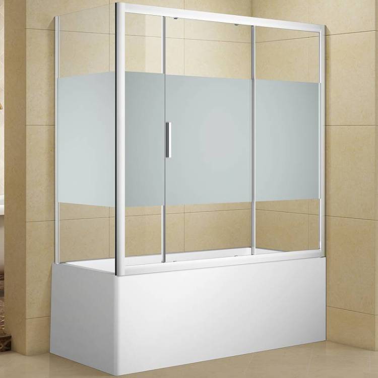 Шторка на ванну Aquanet Practic 292122 профиль хром, стекло прозрачное, 155x80x150