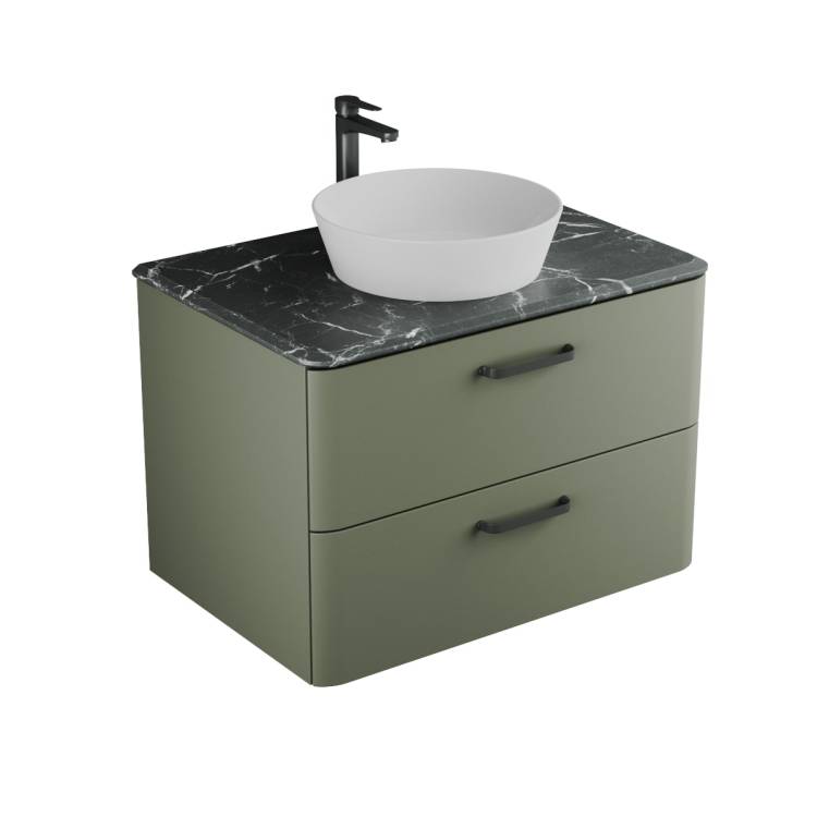 Тумба с раковиной Veneciana Tibr 80 58026 со столешницей, олива матовый