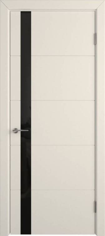Межкомнатная дверь Владимирская Фабрика Дверей Trivia Ivory стекло Black Gloss 900x2000