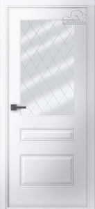 Межкомнатная дверь Belwooddoors эмаль Роялти, остеклённая, белая 900x2000