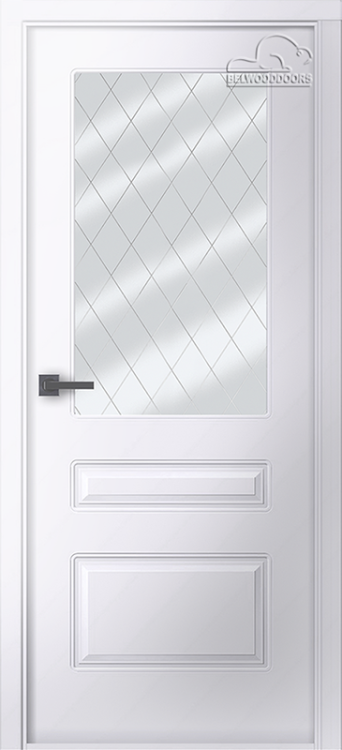 Межкомнатная дверь Belwooddoors эмаль Роялти, остеклённая, белая 900x2000