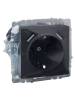Розетка 1-местная с заземлением, шторками и USB Type A+A IEK Brite BR-R14-16-U21-D31-K53 графит фото 6