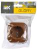 Розетка 1-местная с заземлением и шторками IEK Glory ERH14-K24-16 дуб фото 2