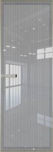 Межкомнатная дверь Profil Doors 1 AGN цвет профиля Никель матовый, стекло безопасное 4 мм страйп 700x2000
