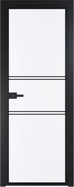 Межкомнатная дверь Profil Doors 2 AX цвет профиля Черный, стекло безопасное 6 мм монохром белый просветленный 700x2000