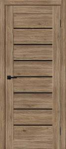 Межкомнатная дверь Bravo Браво-22 полотно Original Oak, cтеклянная вставка Black Shine 700x2000