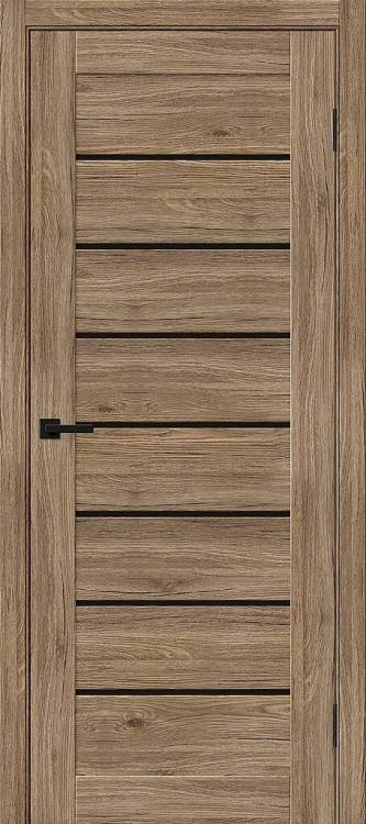Межкомнатная дверь Bravo Браво-22 полотно Original Oak, cтеклянная вставка Black Shine 700x2000