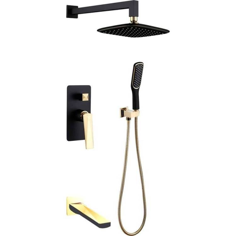 Душевой комплект Boheme Venturo 384-B-2 золотой, черный