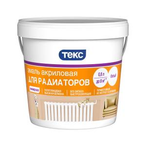Эмаль акриловая для радиаторов Текс белая полуглянцевая 0.8 л