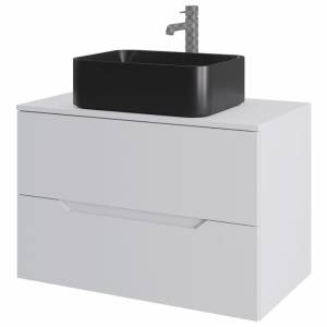 Тумба с раковиной Orange Line Li-80TuwMDF+B02-460MB белая матовая, 80.5 см