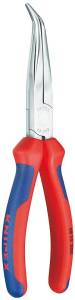 Плоскогубцы KNIPEX механика, плоскокруглые губки под углом 40 с крестовой насечкой, 200 мм, хром, 2К ручки