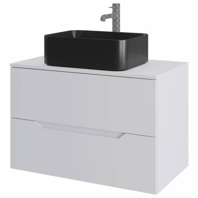 Тумба с раковиной Orange Line Li-80TuwMDF+B02-460MB белая матовая, 80.5 см