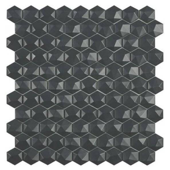 Мозаика Vidrepur Hex Nordic № 908 D Темно-Серый (на сетке) 30.7x31.7