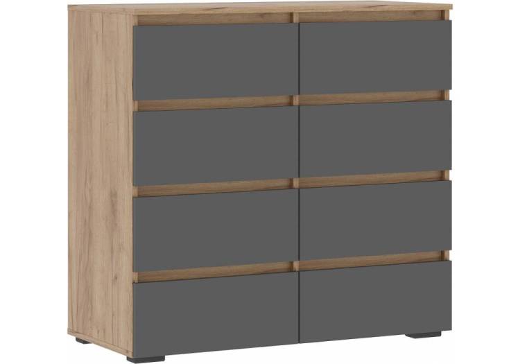 Комод Woodville Элла КМ 04 586698 серый графит 0162/дуб крафт золото