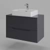 Тумба с раковиной Orange Line Li-80TugMDF+B04-500W графит матовый, 80.5 см фото 3