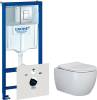 Комплект Унитаз подвесной Ceramica Nova Play CN3001 безободковый + Инсталляция Grohe Rapid SL 38775001 4 в 1