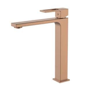 Смеситель для раковины DQ Dortmund DA1712033 высокий, брашированное розовое золото