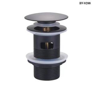 Донный клапан BOND BV0288 чёрный, с переливом, для раковины