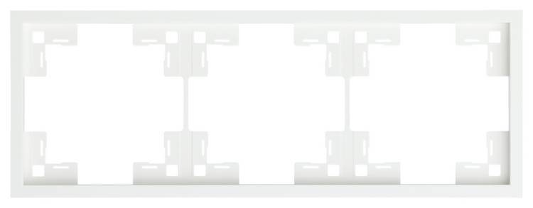 Трехместная рамка Rikett Standart 35830 MW белый сатин