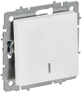 Выключатель 1-клавишный IEK Brite BR-V10-1-10-K91 арктический белый