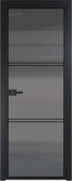 Межкомнатная дверь Profil Doors 3 AX цвет профиля Черный, стекло безопасное 6 мм мору тонированное 600x2000