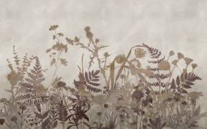 3D Фотообои Artegrafico «Светлая композиция из трав в поле» HRB-041 акварель