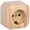 Розетка 1-местная с заземлением IEK Glory ERH11-K34-16 сосна