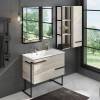 Зеркало Comforty Дюссельдорф 90 дуб дымчатый, с полкой фото 2