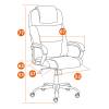 Кресло компьютерное Tetchair Bergamo 19400 хром, кож.зам, белый фото 18