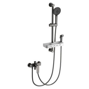 Смеситель для ванны Wonzon & Woghand WW-A31003-BGG с душевым гарнитуром, темный графит