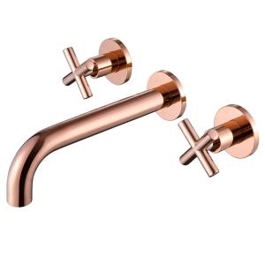Смеситель для раковины Abber Wasser Kreis AF81121RG скрытого монтажа, розовое золото