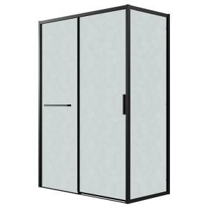 Душевой уголок Grossman Style 120.K33.05.1110.21.02 профиль черный матовый, стекло шиншилла, 110x100x195